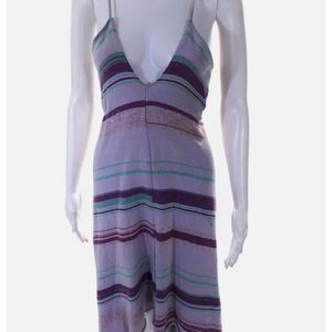GODDIS BOHEMIAN KNIT DESIGN FESTIVAL HIGH LOW DRESS VIOLET M